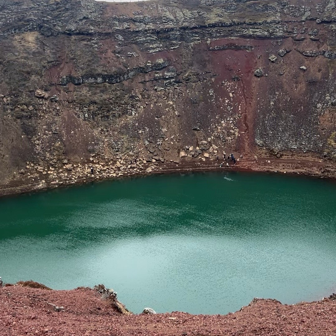 Kerið volcanic crater and crater lake on Iceland’s Golden Circle